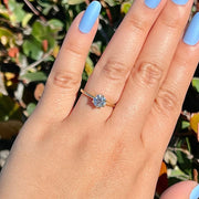 Round Cut Moissanite Anniversary Ring in Rose Gold